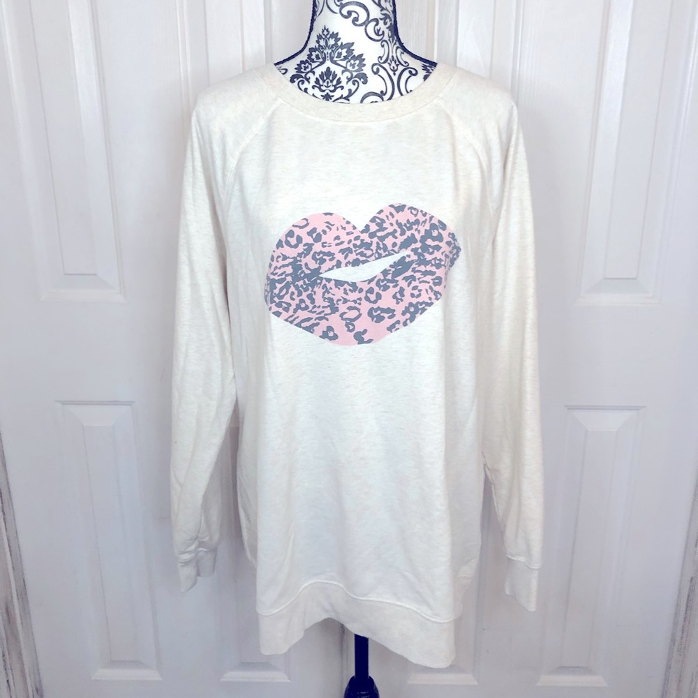 Wildfox leopard pink lip design sweatshirt